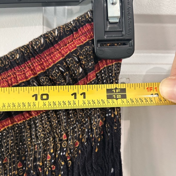 Women"s Pull On Harem Pants Sz S Peacock Boho Hippie Yoga Smocked Stretch Waist - Picture 6 of 8